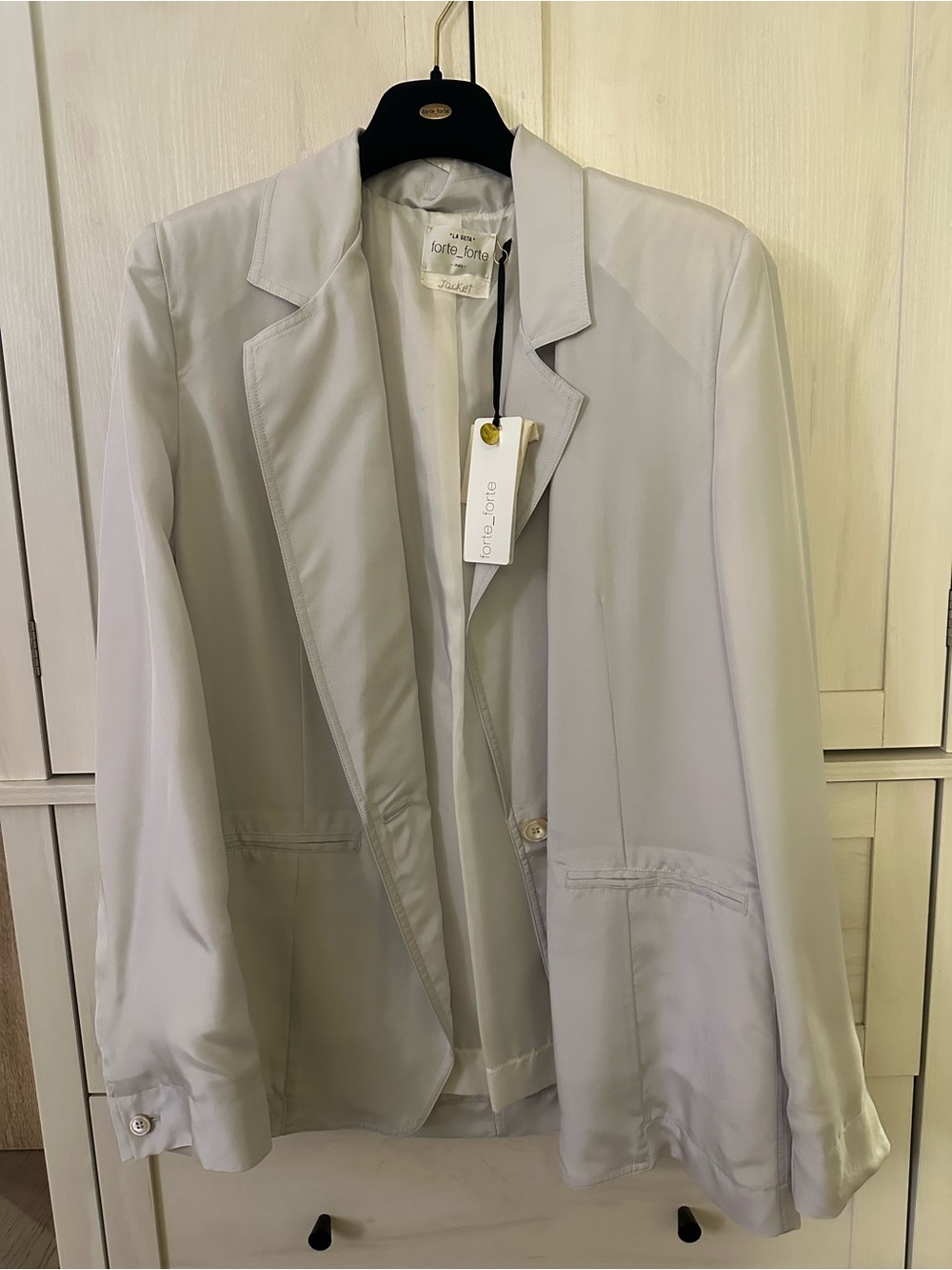 Silk Light Gray Tailored Women's Blazer